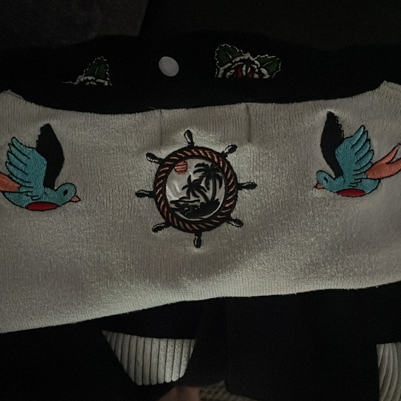 EUC Banned Apparel ‘Lock and Key' Black and White Contrast Cardigan XL - Picture 8 of 8